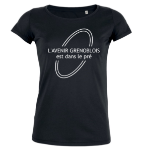 T-shirt-Femme-Noir-Rugby-L-avenir-grenoblois-est-dans-le-pre