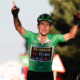 Cyclisme - Tour d'Espagne 2020 - Vainqueur de la 8ème étape, Primoz Roglic tape du poing sur la table