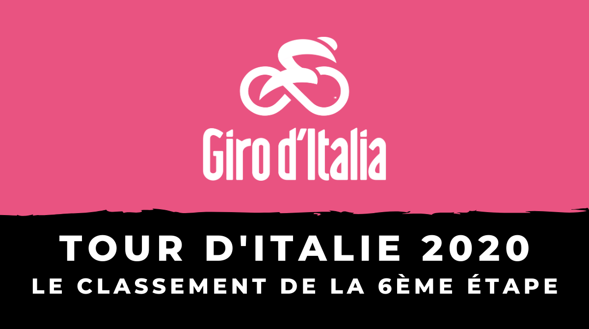 Tour d'Italie 2020 - Le classement de la 6ème étape