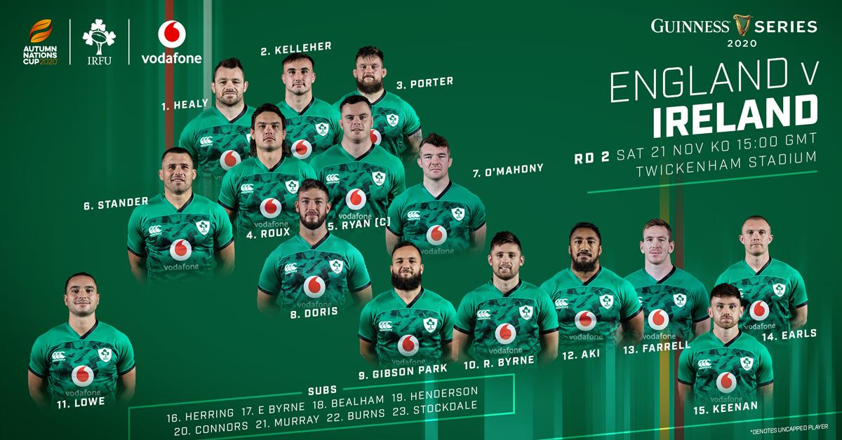 Composition de l'Irlande pour affronter l'Angleterre - Irish Rugby