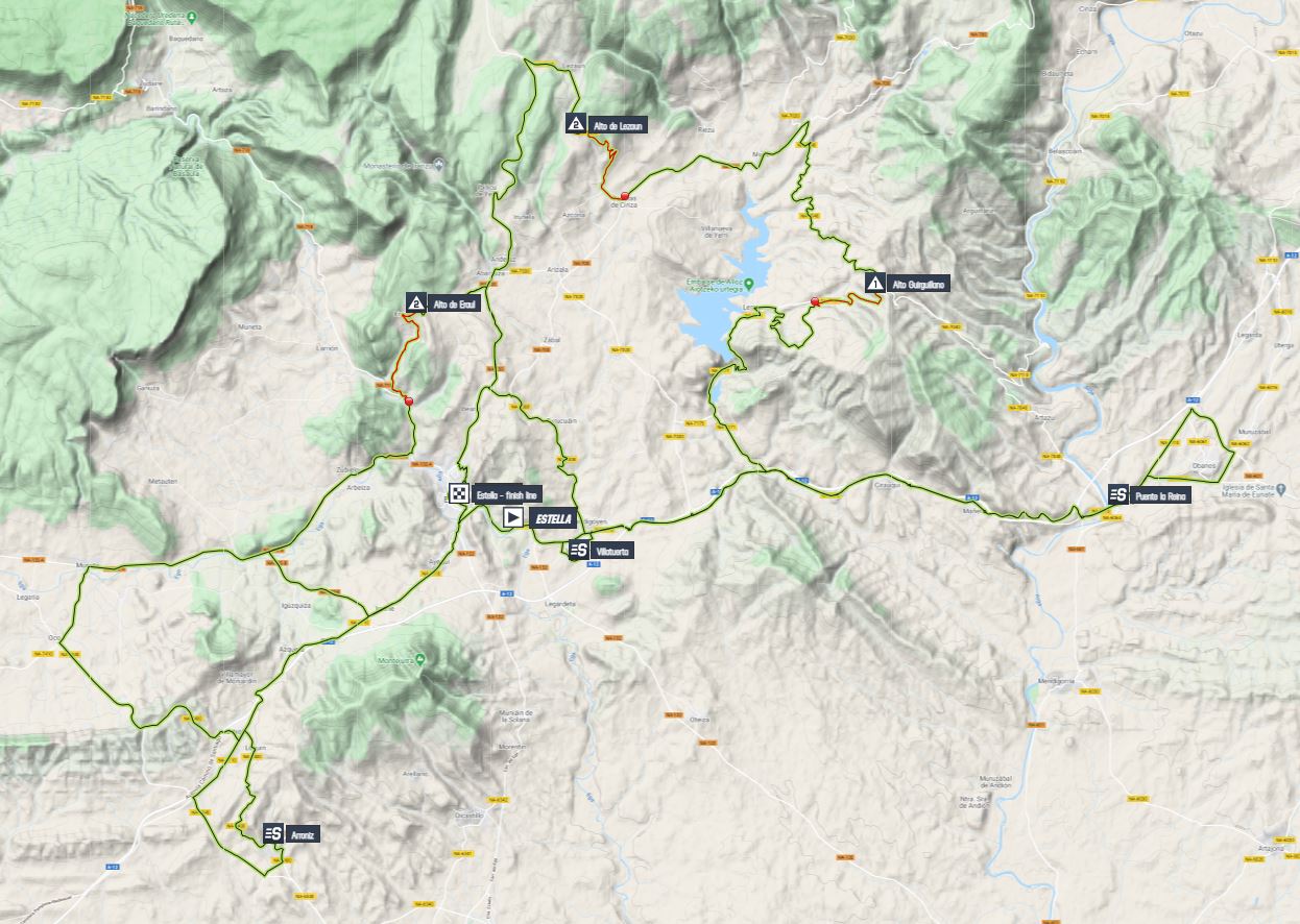 Carte du parcours du Grand Prix Miguel Indurain 2021