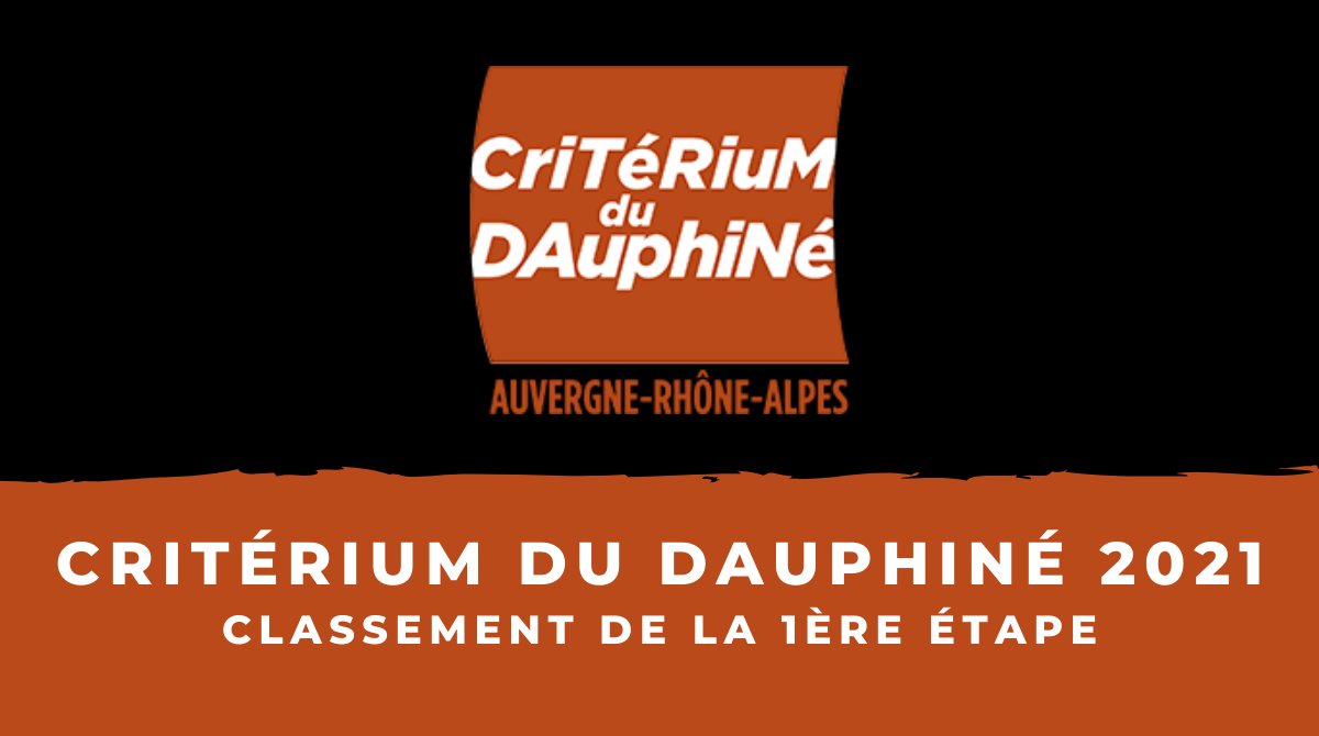 Critérium du Dauphiné 2021 : le classement de la 1ère étape