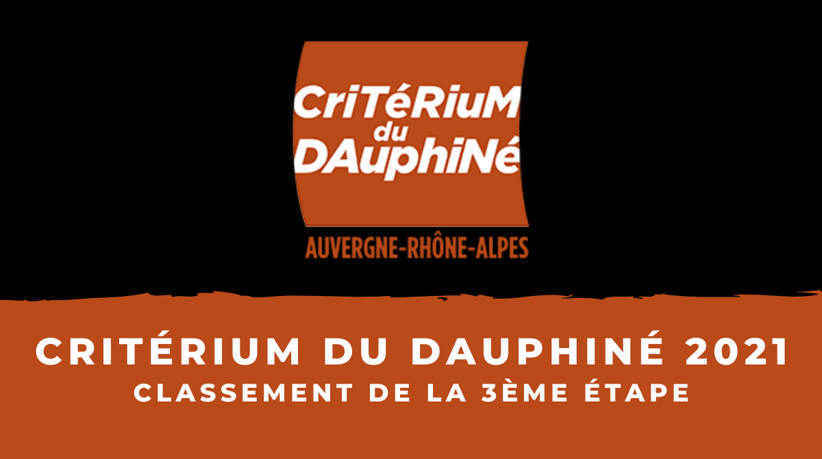 Critérium du Dauphiné 2021 - Le classement de la 3ème étape
