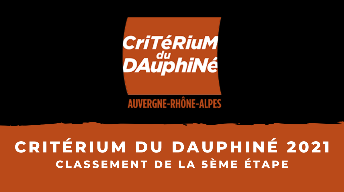 Critérium du Dauphiné 2021 : le classement de la 5ème étape