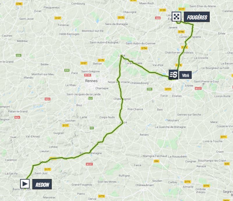 La carte du parcours de la 4ème étape du Tour de France 2021