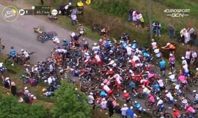 [Vidéo] Énorme chute collective lors de la 1ère étape du Tour de France