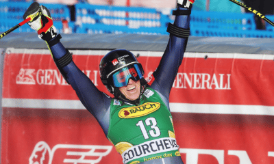 Géant de Courchevel Victoire de Sara Hector, Tessa Worley au pied du podium