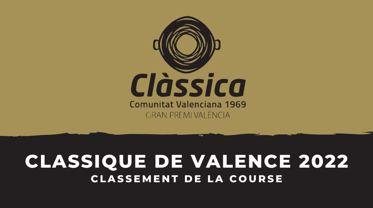 Classique de Valence 2022 - Le classement de la course