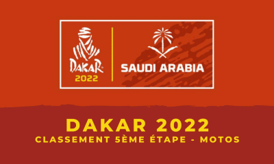 Dakar 2022 Motos Le classement de la 5ème étape