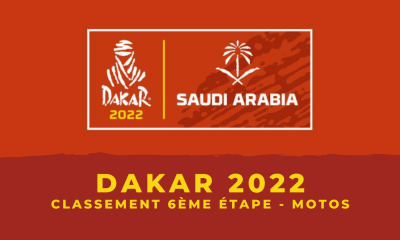 Dakar 2022 Motos Le classement de la 6ème étape