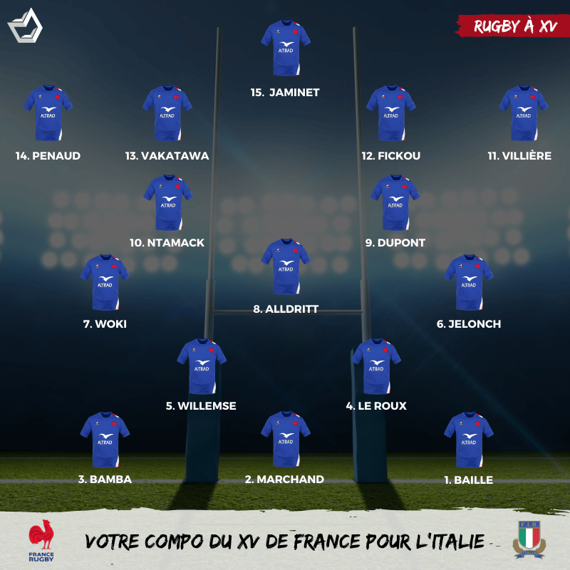 Votre XV de départ pour affronter l'Italie