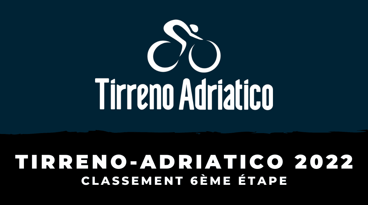 Tirreno-Adriatico 2022 Classement 6ème étape