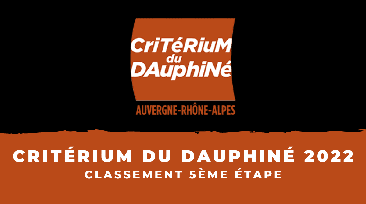 Critérium du Dauphiné 2022 - Classement 5ème étape