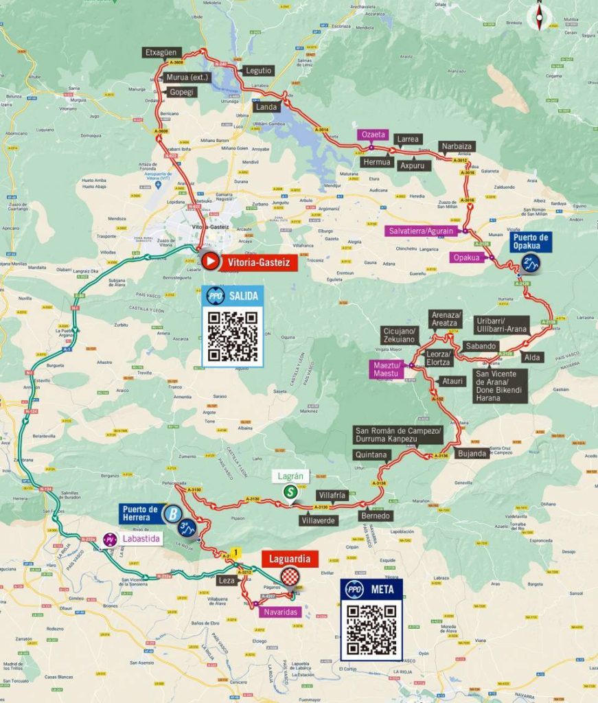 Carte de la 4ème étape du Tour d'Espagne 2022