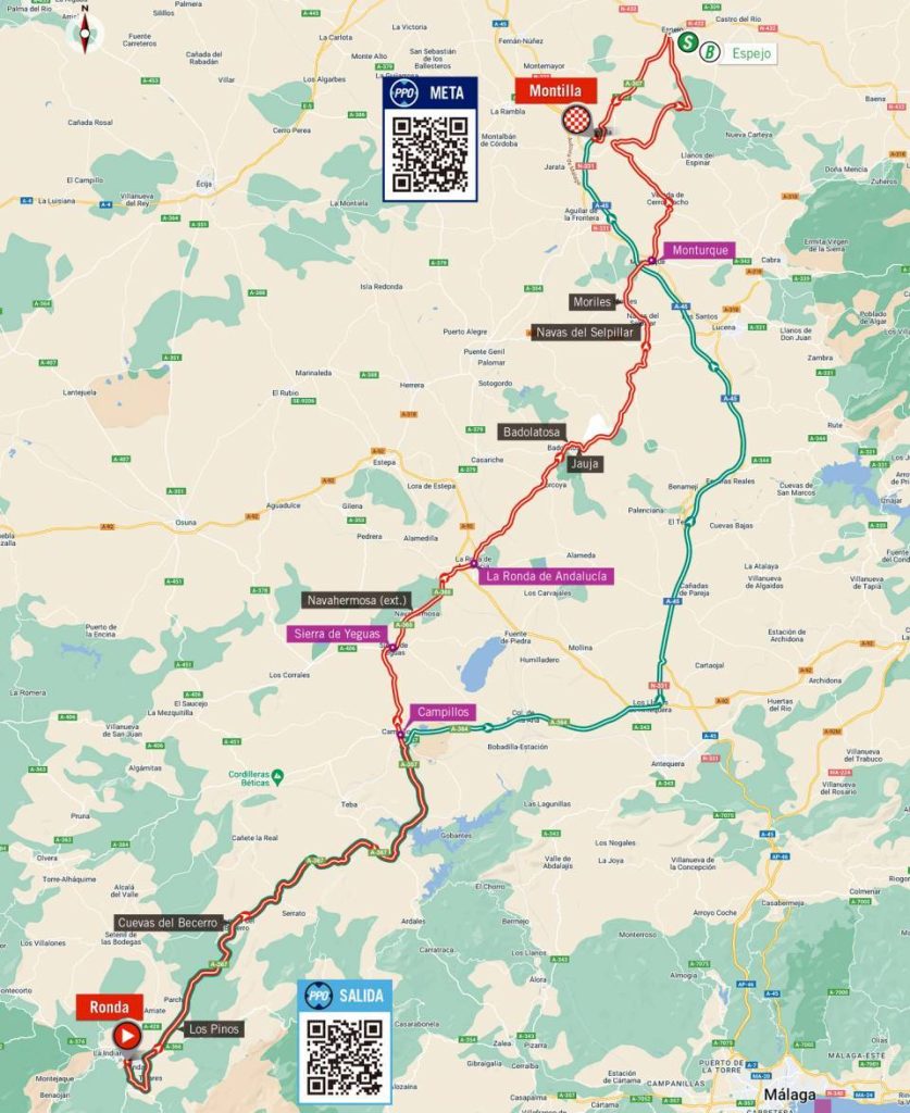 Carte du parcours de la 13ème étape du Tour d'Espagne 2022