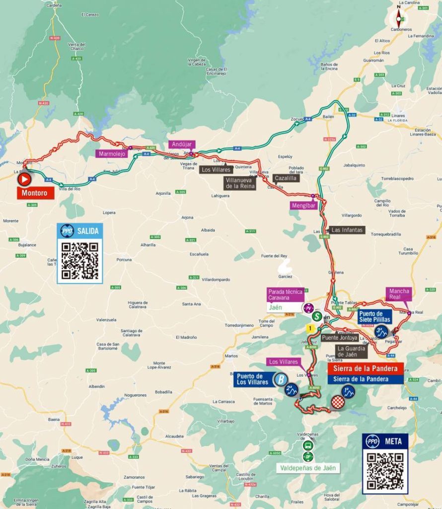 Carte du parcours de la 14ème étape du Tour d'Espagne 2022