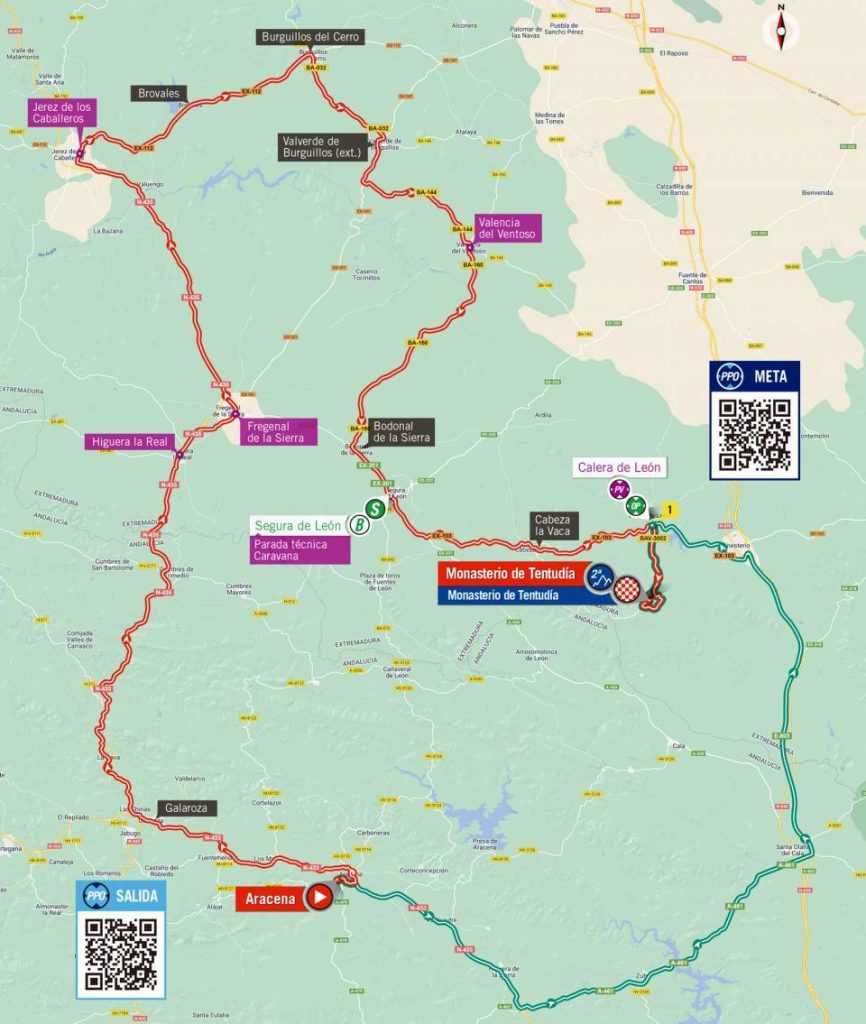 Carte du parcours de la 17ème étape du Tour d'Espagne 2022