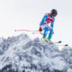 Skicross Jade Grillet Aubert monte sur la boîte à Veysonnaz