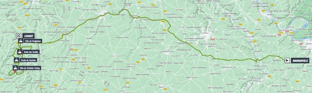 Carte du parcours de Paris-Camembert 2023