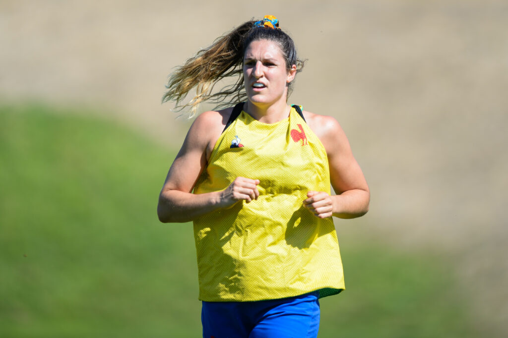 Lenaïg Corson à l'entraînement avec le XV de France