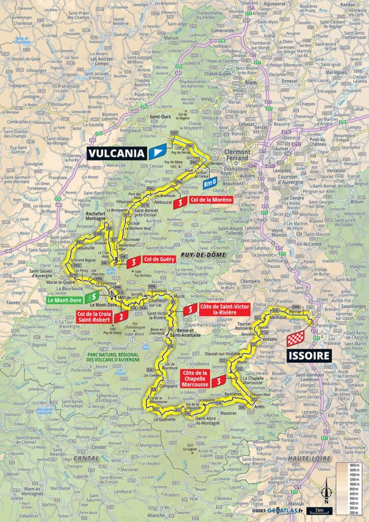 Carte du parcours de la 10ème étape du Tour de France 2023