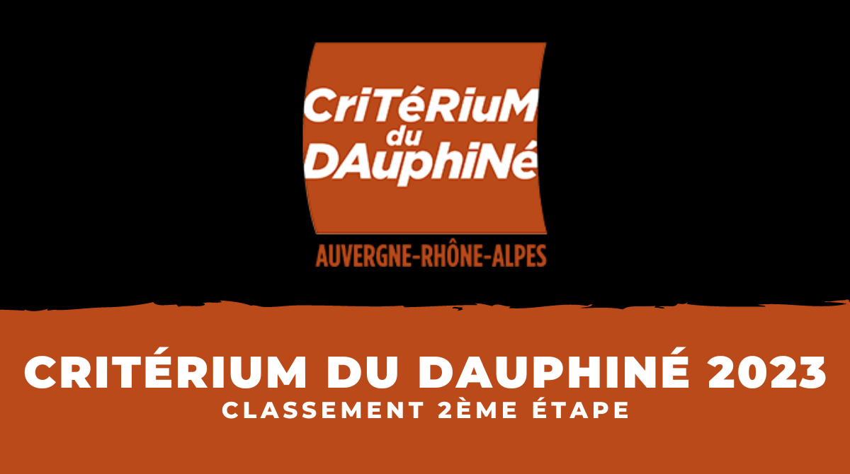 Critérium du Dauphiné 2023 - Classement 2ème étape
