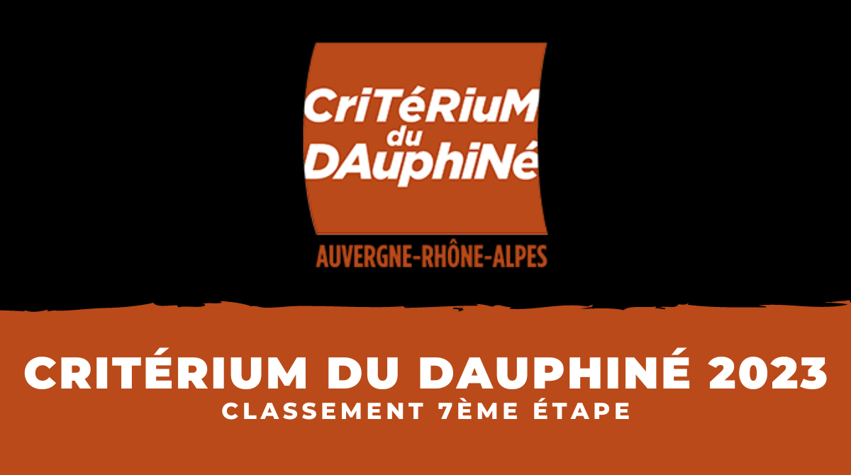 Critérium du Dauphiné 2023 - Classement 7ème étape