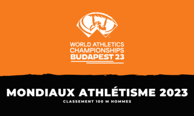 Classement Finale 100 m hommes Championnats du monde Athlétisme 2023