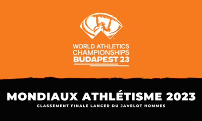 Classement Finale Lancer du javelot hommes Athlétisme Championnats du monde 2023