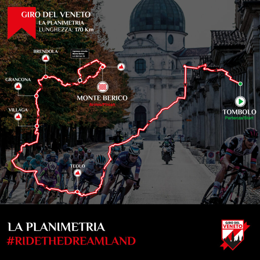 Carte du parcours du Tour de Vénétie 2023