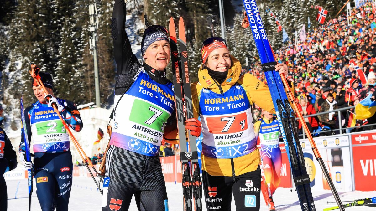 Antholz-Anterselva L'Allemagne seule au monde sur le relais mixte simple, la France 7ème (1)