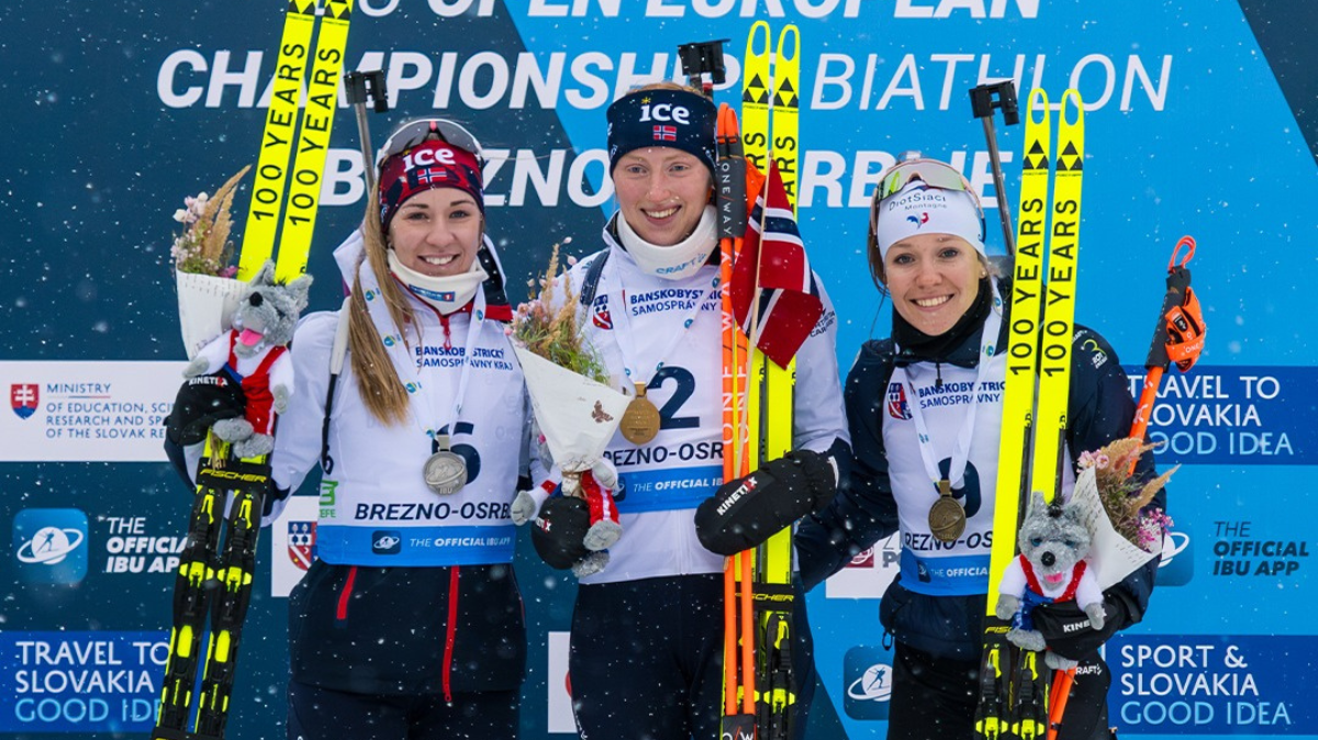 Biathlon Championnats d'Europe Océane Michelon en bronze sur la poursuite, Maren Kirkeeide sacrée