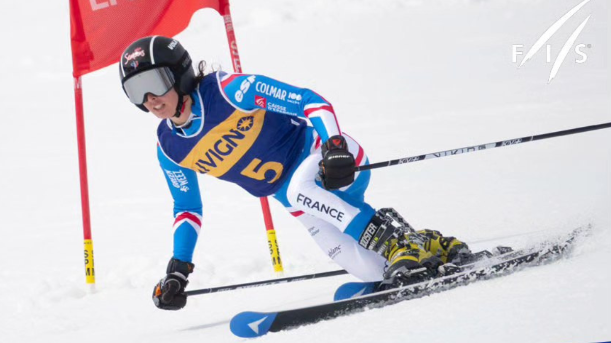 Télémark Pinzolo 2024 Argeline Tan-Bouquet sur le podium du deuxième sprint