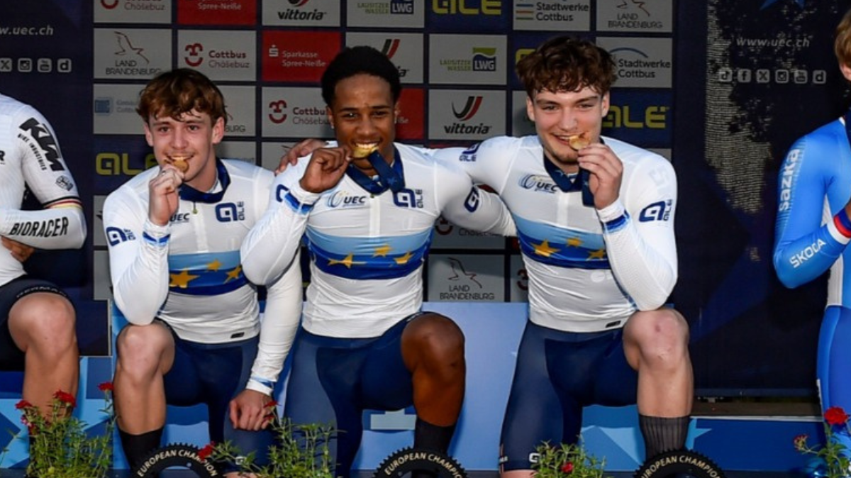 Piste Euro juniors U23 Les Bleuets champions d'Europe juniors de vitesse par équipes !