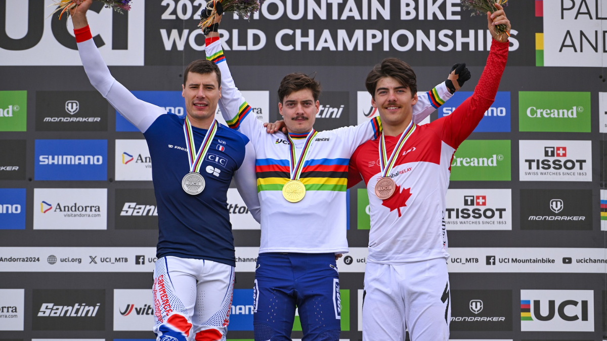 Mondiaux VTT 2024 Loris Vergier champion du monde en Descente devant Benoît Coulanges (1)