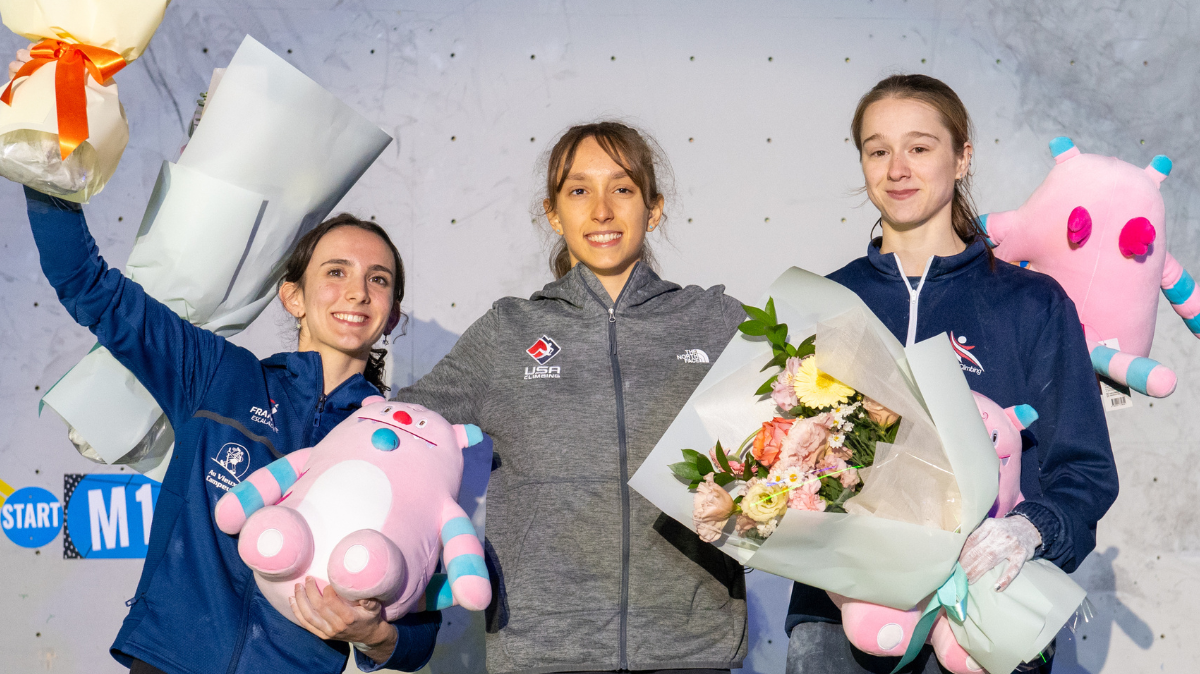 Coupe du monde d'escalade Zélia Avezou sur le podium en bloc à Séoul