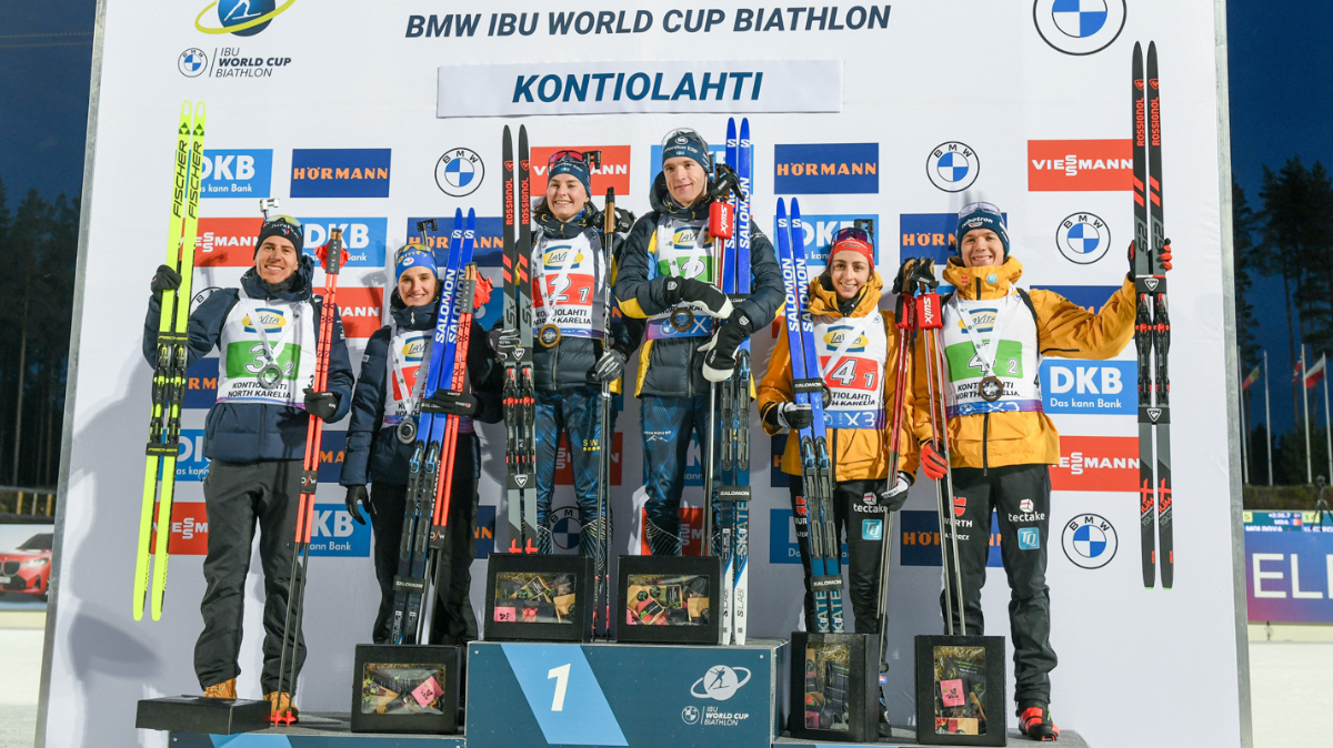 Relais mixte simple Kontiolahti La France démarre la saison par une 2ème place
