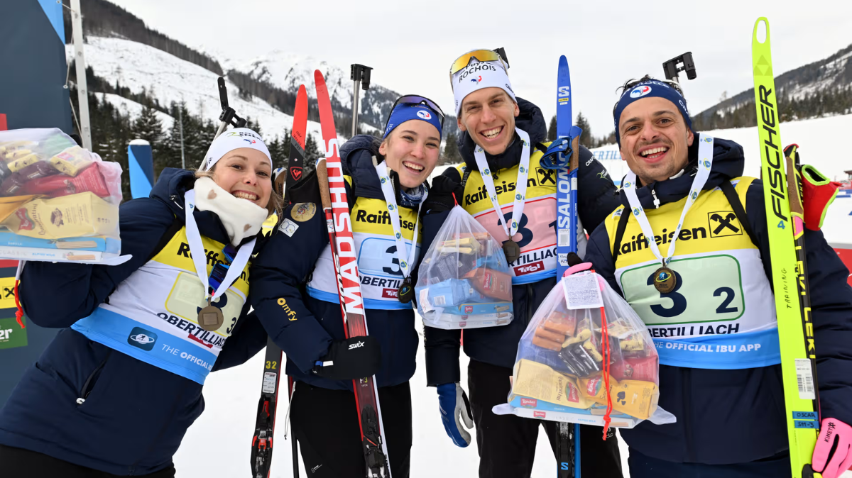 IBU Cup Obertilliach Les Bleus sur le podium du premier relais mixte de la saison
