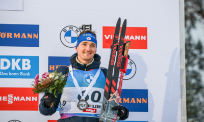 Sprint hommes Hochfilzen Fabien Claude sur le podium, la victoire pour Johannes Boe (1)