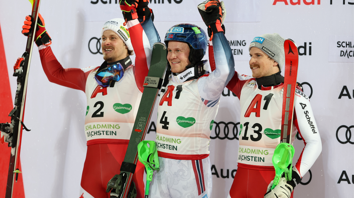 Slalom hommes Schladming 2025 Timon Haugan s'impose (1)