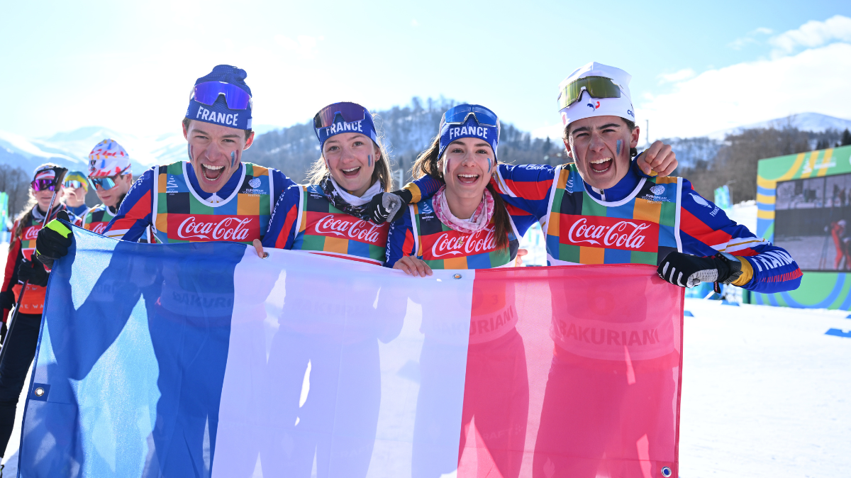 FOJE d'hiver 2025 Le relais mixte français de ski de fond termine en argent