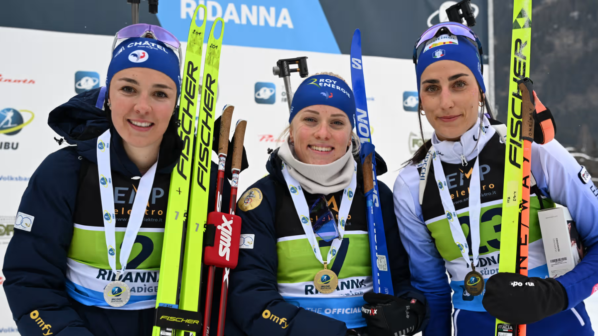 IBU Cup Ridnaun Sophie Chauveau remporte la mass start 60 devant Camille Bened (1)