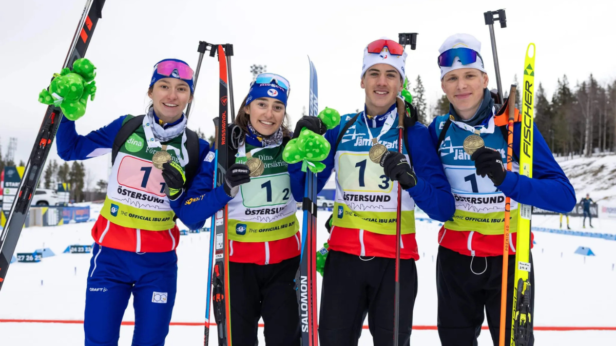 Mondiaux JeunesJuniors de biathlon 2025 La France 3ème du relais mixte jeunes, la Norvège en or