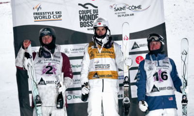Ski de bosses Val Saint-Côme Perrine Laffont et Benjamin Cavet sur le podium en parallèle