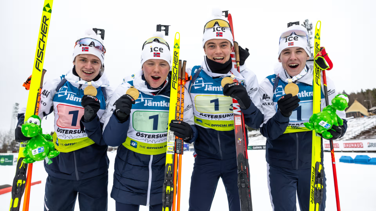 Mondiaux JeunesJuniors de biathlon 2025 La Norvège remporte le relais juniors hommes