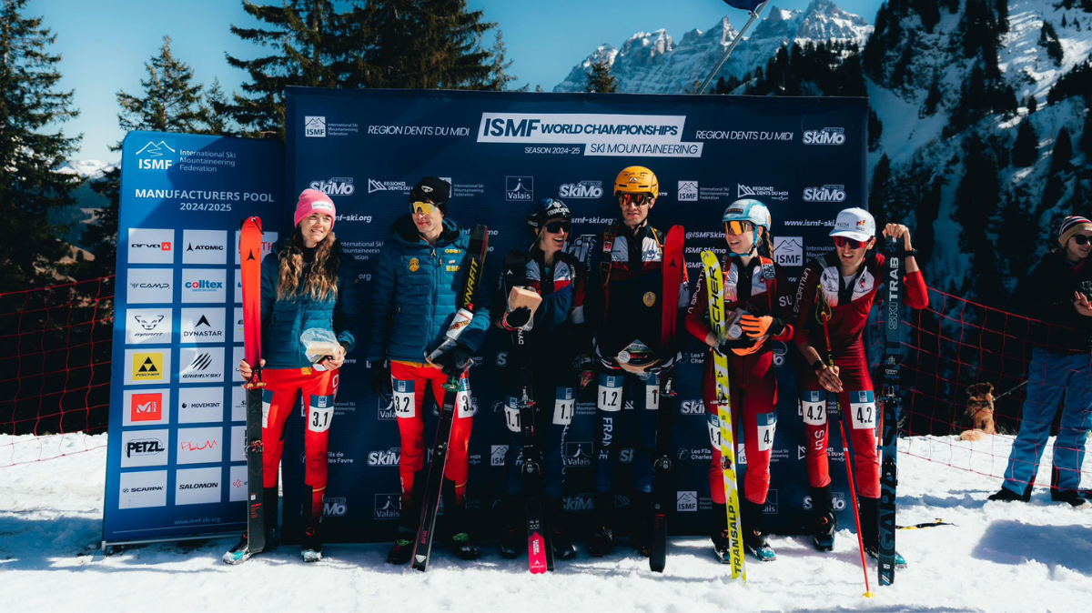 Mondiaux ski alpinisme 2025 Emily Harrop et Thibault Anselmet en or sur le relais mixte