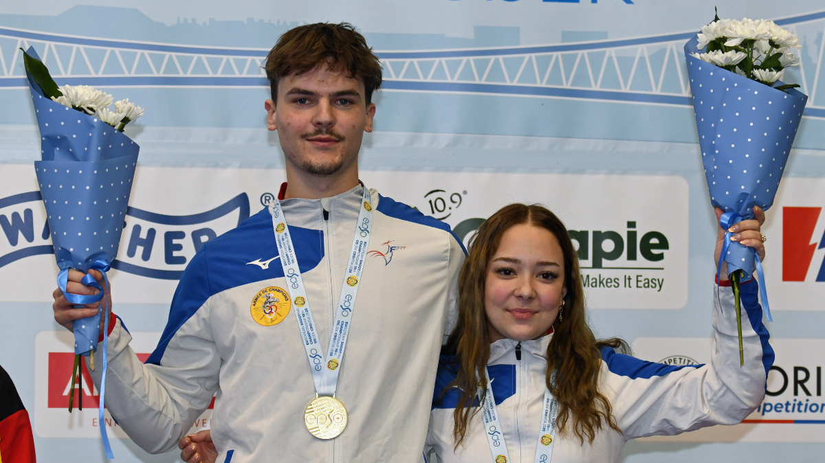 Tir Manon Herbulot et Romain Aufrère champions d'Europe juniors en carabine à 10 m par équipes mixtes