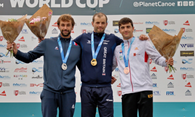 Coupe du monde de canoë-kayak slalom 2025 Angèle Hug et Yoann Senechault sur le podium en canoë à Pau