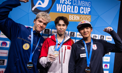 Coupe du monde d'escalade 2025 Mejdi Schalck 2ème en bloc à Berne
