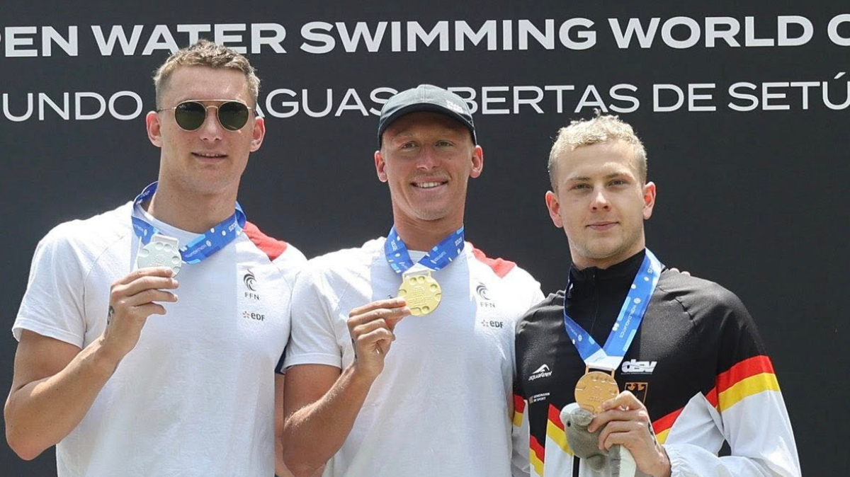 Natation en eau libre Setubal Les Bleus font le doublé, Marc-Antoine Olivier s'impose devant Sacha Velly